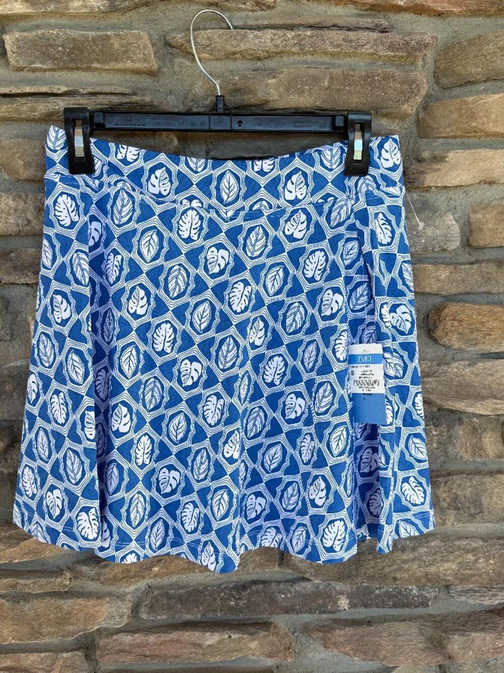 J. McLaughlin Fernwood Skort Women Blue White Lahara Leaves Catalina Cloth S NWT